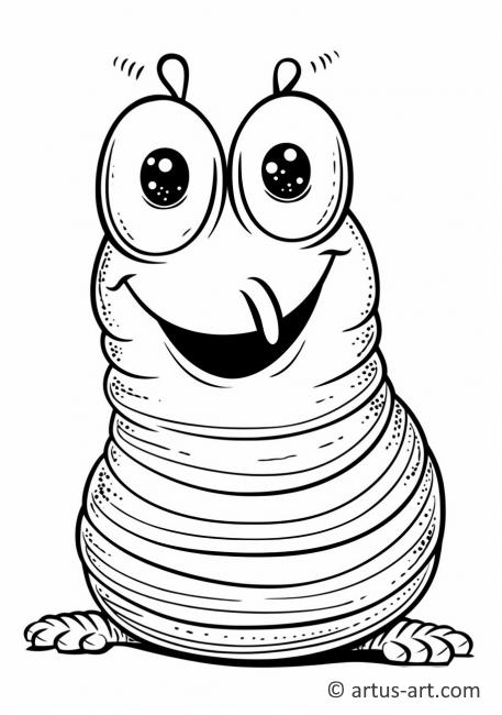 Awesome Earthworm Coloring Page